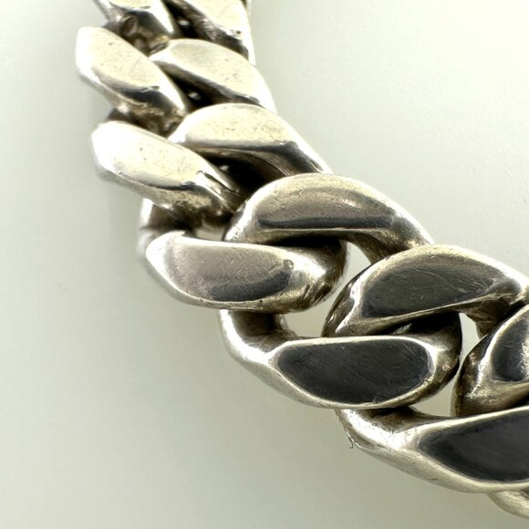 925 Sterling Silver Men's Heavy Cuban Chain Bracelet - 8.5", 49.32g - Picture 4 of 10